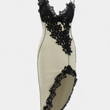 Vestido Midi de Panel de Encaje Asimétrico Diana