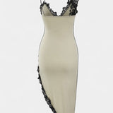 Vestido Midi de Panel de Encaje Asimétrico Diana