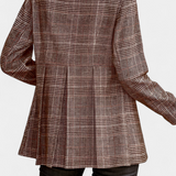 Blazer Peplum en Calico con Solapa de Muesca