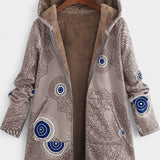 Abrigo Floral de Invierno de Abril con Capucha