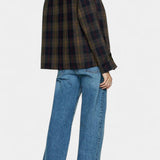 Chaqueta Ausra de Corte Recto con Patrón de Cuadros