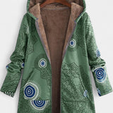 Abrigo Floral de Invierno de Abril con Capucha