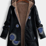 Abrigo Floral de Invierno de Abril con Capucha