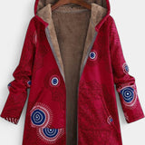 Abrigo Floral de Invierno de Abril con Capucha