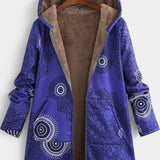 Abrigo Floral de Invierno de Abril con Capucha