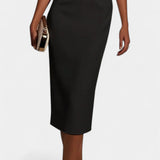 Vestido Midi Reece con Perlas y Cuello Redondo