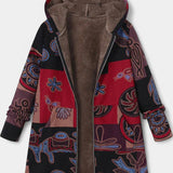 Abrigo Floral de Invierno de Abril con Capucha